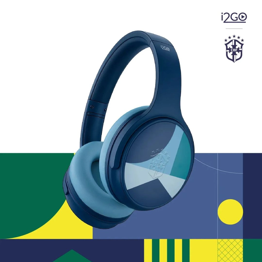 Headphone Bluetooth Bass 560 Anc i2GO Oficial CBF Seleção Brasileira