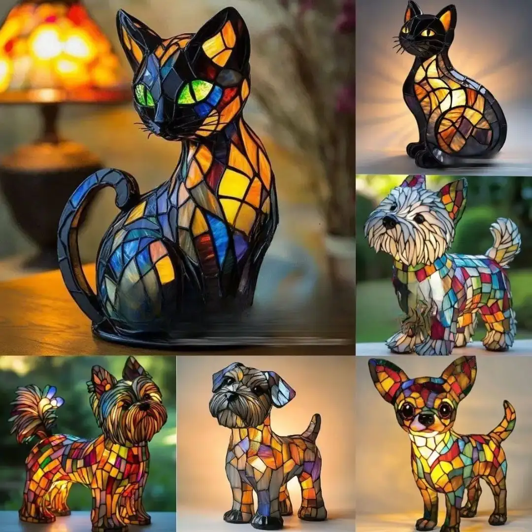 Luminária Decorativa LED Retrô Pet em Resina